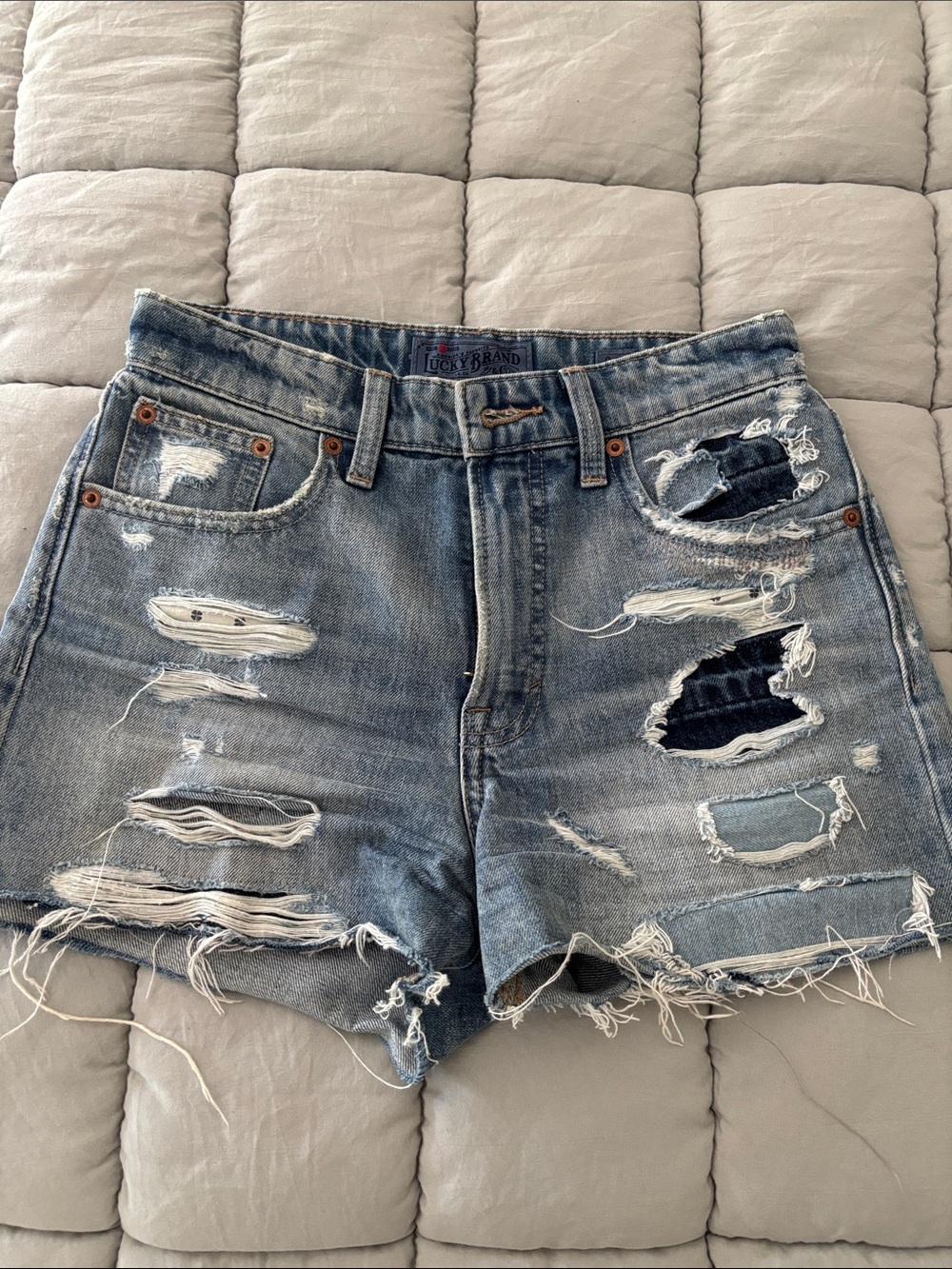 Lucky Brand Light Blue Distressed Denim Cutoff Shorts